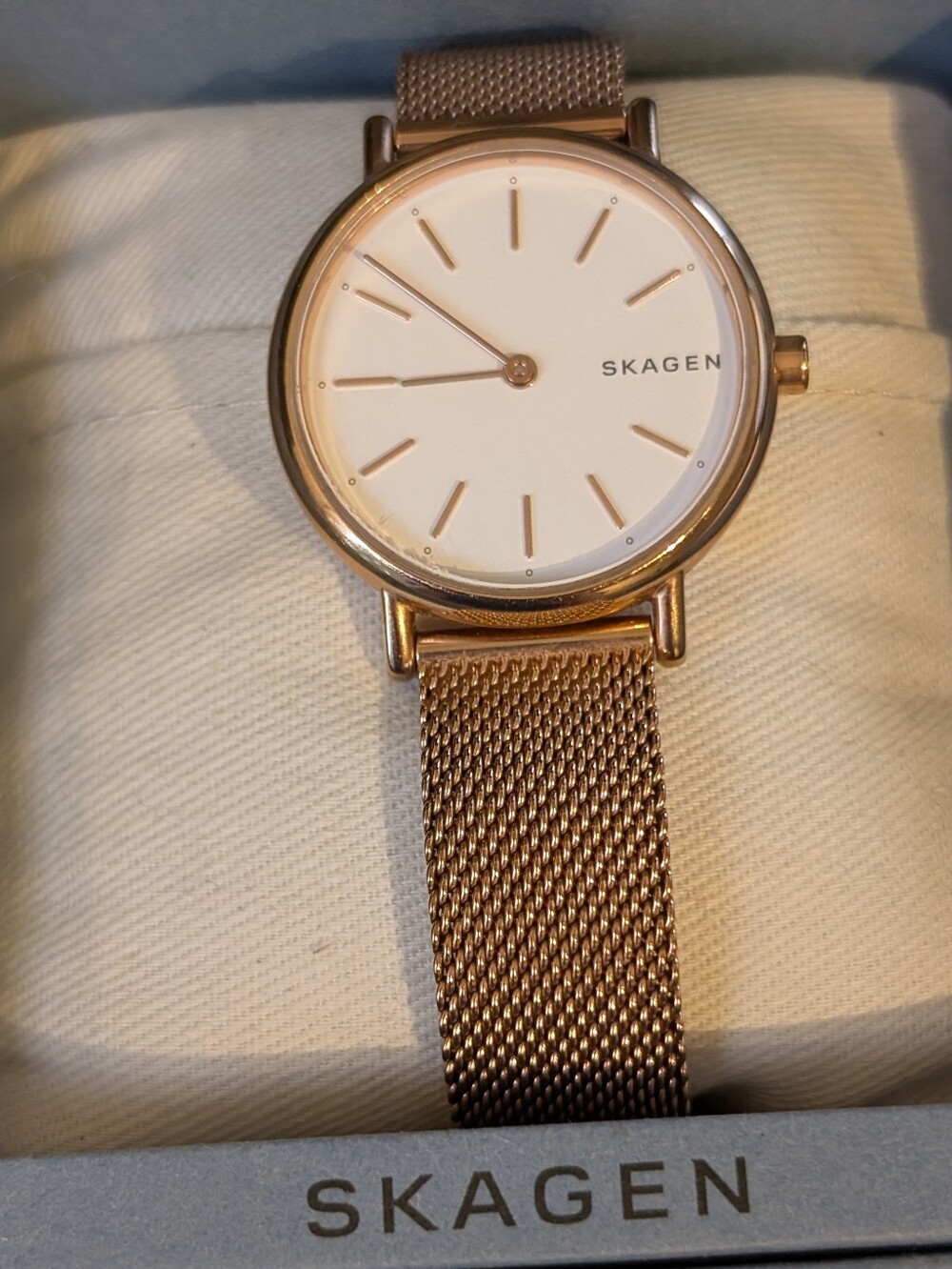 Skagen Women's Signatur Slim Rose Gold-Tone Stainless Steel Mesh Bracelet Watch